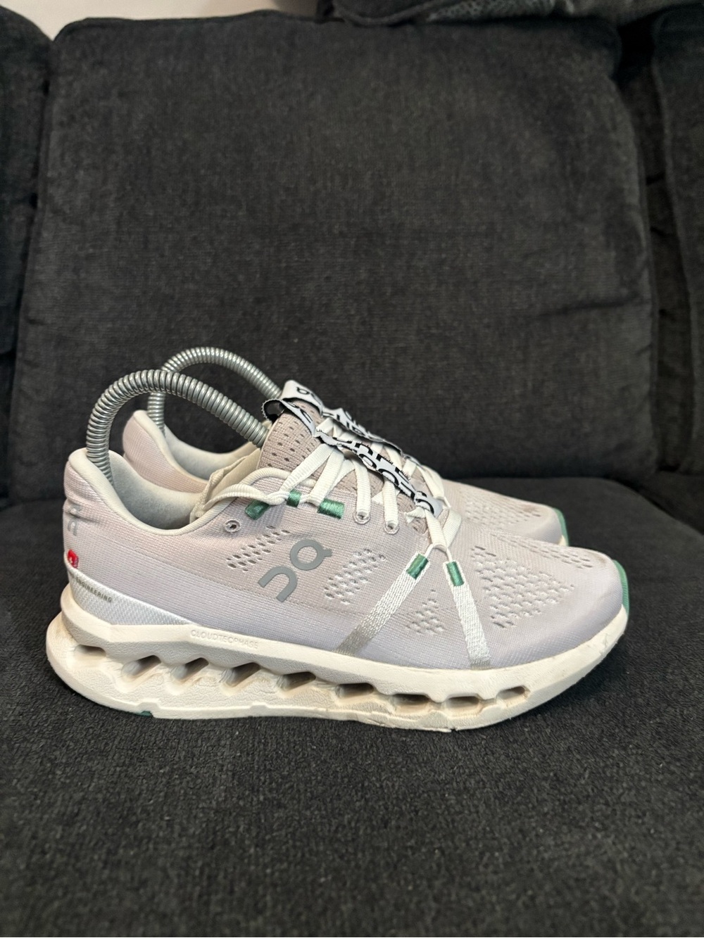 On Cloudsurfer Shoes Womens 6.5 Purple Running Cushion Cloudtec Helion Sneaker